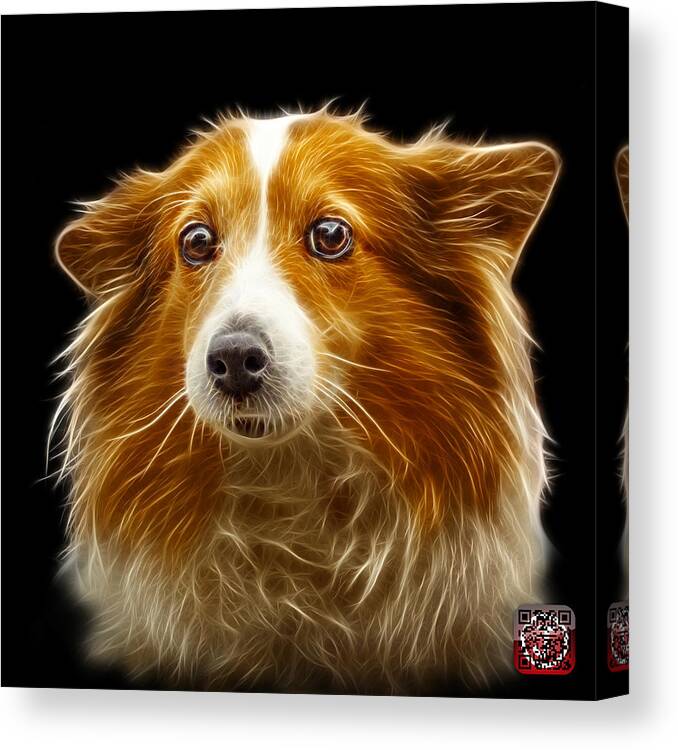 Sheltie Canvas Print featuring the mixed media Shetland Sheepdog Dog Art 9973 - BB by James Ahn