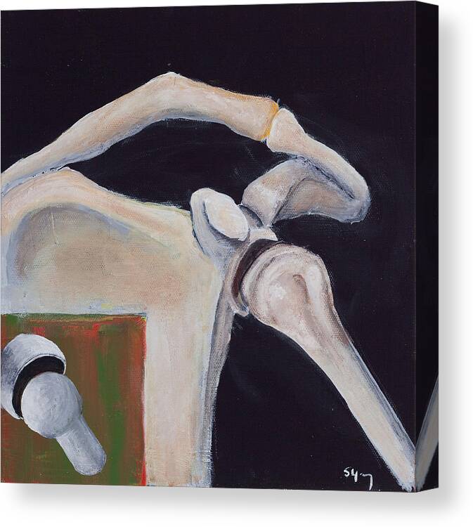 Bones Canvas Print featuring the painting Shoulder Function by Sara Young