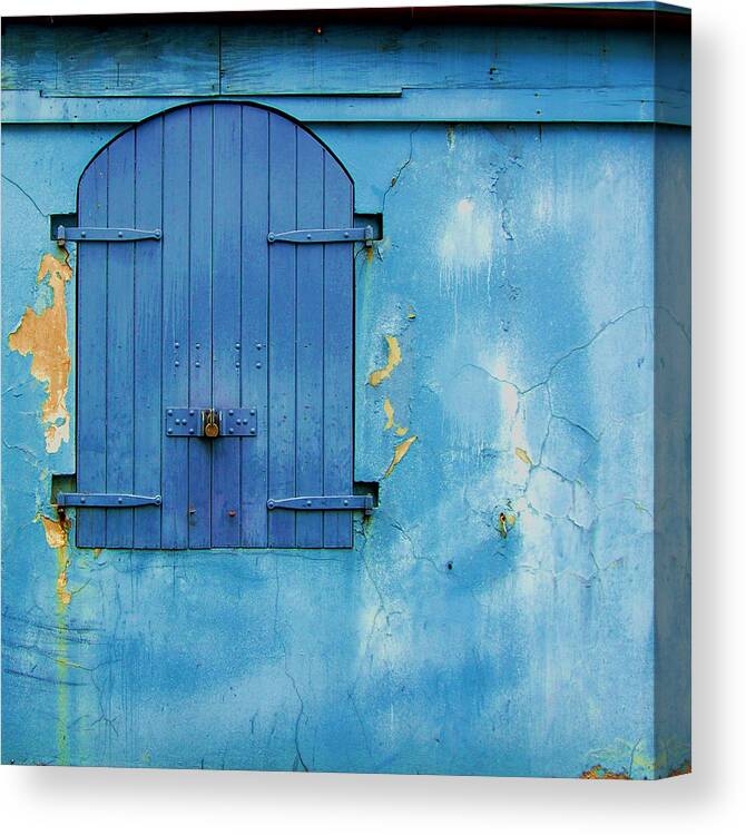 Shutter Canvas Print featuring the photograph Shuttered Blue by Debbi Granruth