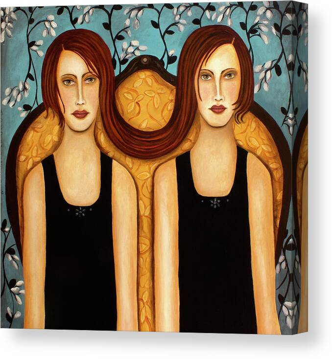 Siamese Twins Canvas Print featuring the painting Siamese Twins by Leah Saulnier The Painting Maniac