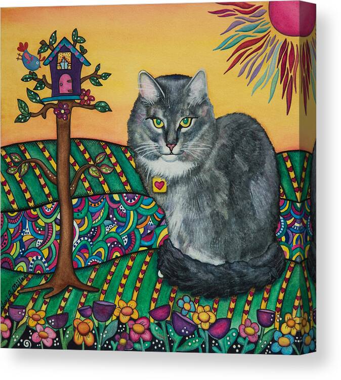 Cat Canvas Print featuring the painting Sierra the Beloved Cat by Lori A Miller