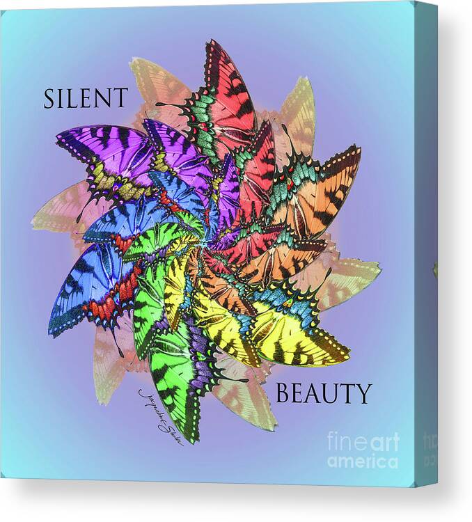 Butterfly Canvas Print featuring the digital art Silent Beauty by Jacqueline Shuler