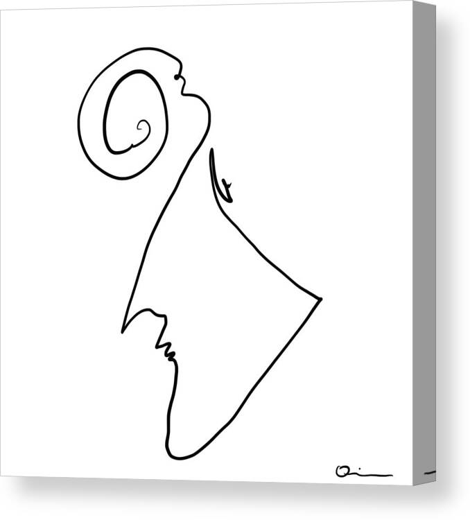 Black And White Canvas Print featuring the digital art Simple Thought by Jeffrey Quiros