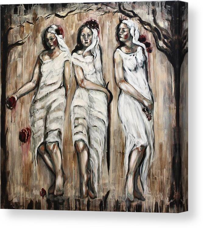 Saint Canvas Print featuring the painting Sisters of Mercy by Carrie Joy Byrnes