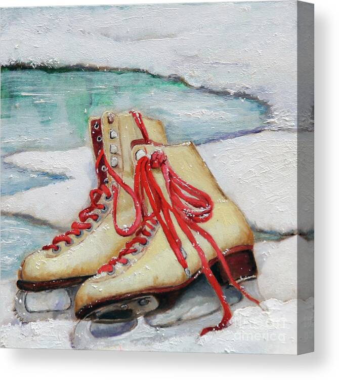 Skates Canvas Print featuring the painting Skating Dreams by Portraits By NC