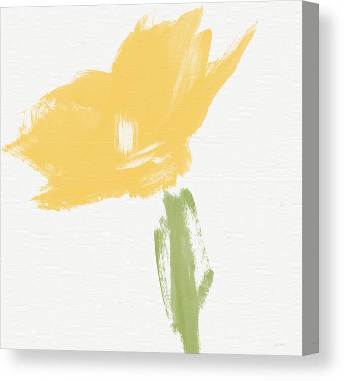 Modern Canvas Print featuring the painting Sketchbook Yellow Rose- Art by Linda Woods by Linda Woods