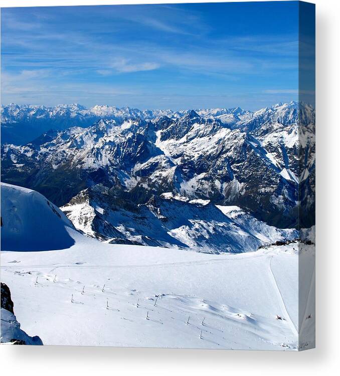 Zermatt Canvas Print featuring the photograph Skking in the Alps by Sue Morris