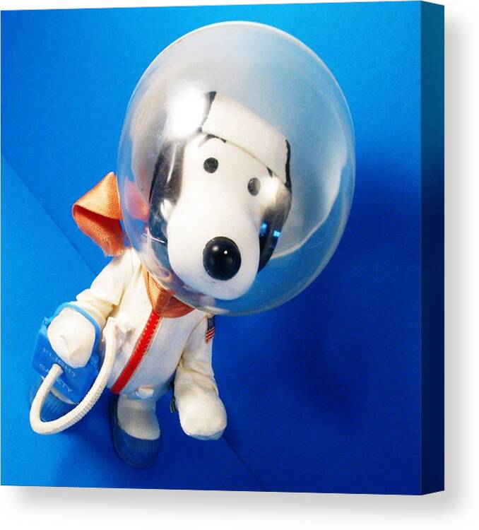Snoopycollection Canvas Print featuring the photograph Snoopy The Astronaut! #snoopy #peanuts by Caren Pilgrim