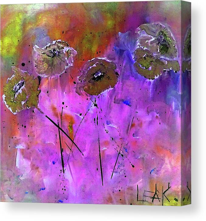 Flowers Canvas Print featuring the painting Snow Flowers by Lisa Kaiser