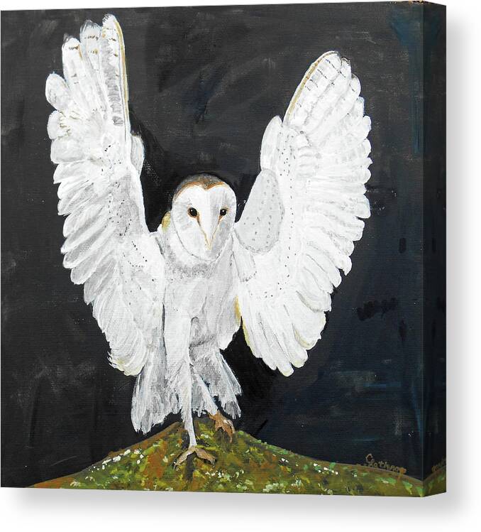 Owl Canvas Print featuring the painting Snowy Owl by Christine Lathrop