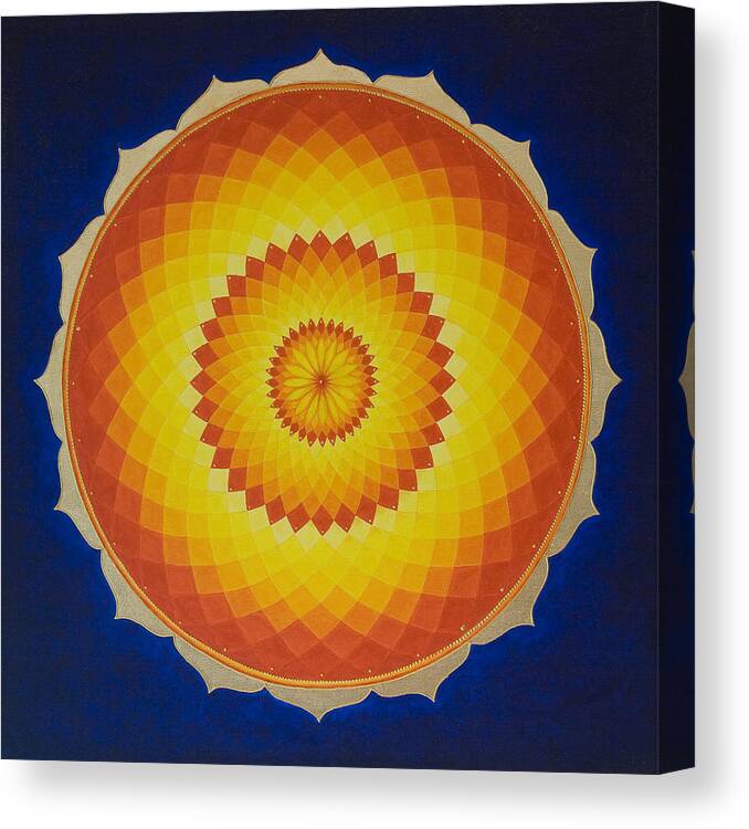 Mandala Canvas Print featuring the painting Solar space by Erik Grind