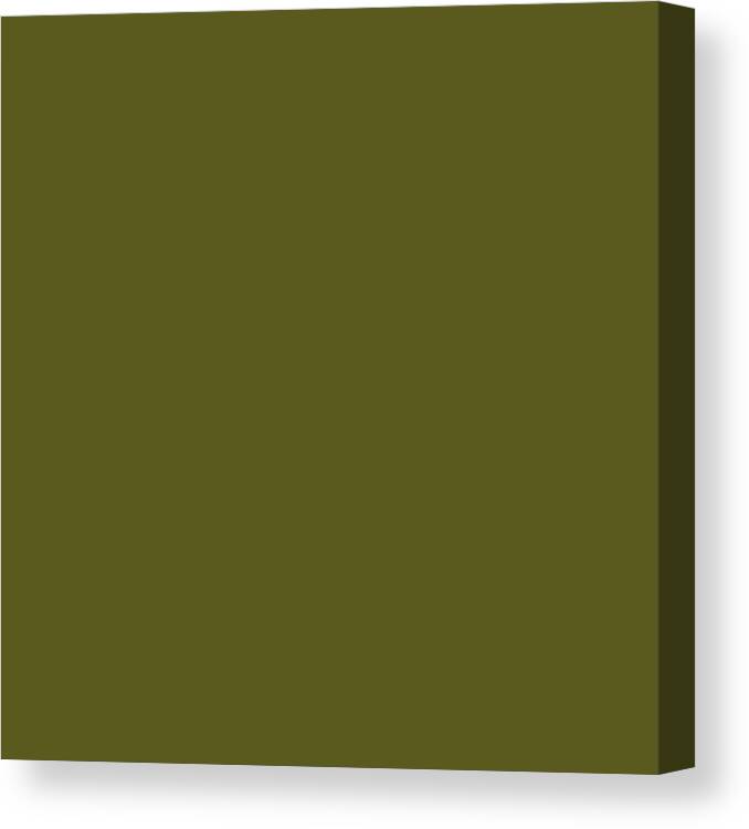 Solid Colors Canvas Print featuring the digital art Solid Army Green by Garaga Designs