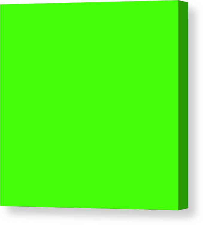 Solid Colors Canvas Print featuring the digital art Solid Fluo Green Color by Garaga Designs
