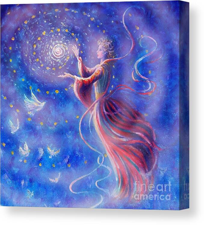 Woman Canvas Print featuring the mixed media Divine Wisdom by Dee Davis