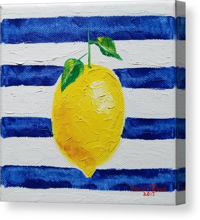 Lemon Canvas Print featuring the painting Sorrento Lemon by Judith Rhue
