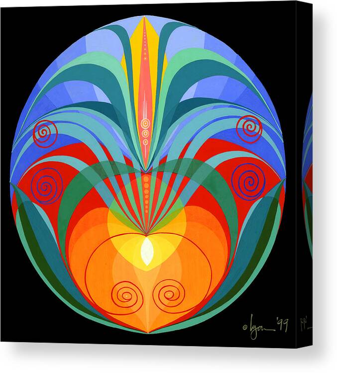 Mandalas Canvas Print featuring the painting Source by Angela Treat Lyon