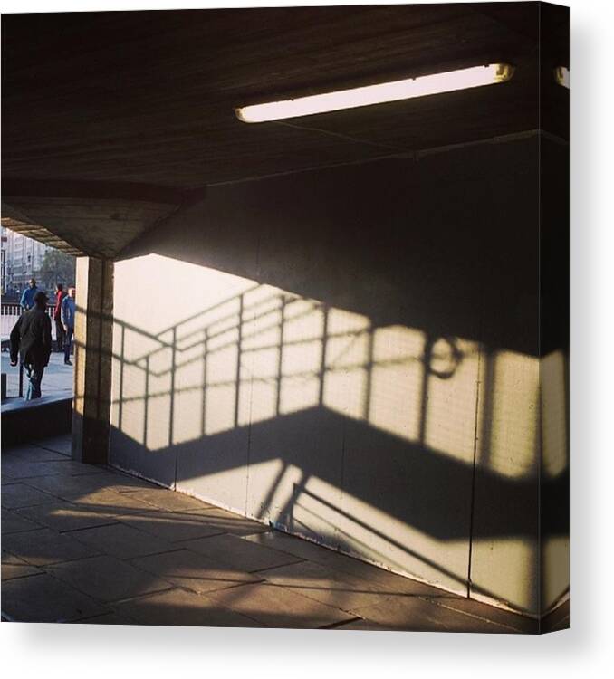 Southbank Canvas Print featuring the photograph #southbank #london #shadows by Julie Featherstone