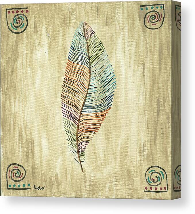 Feather Canvas Print featuring the painting Southwest Feather by Susie WEBER