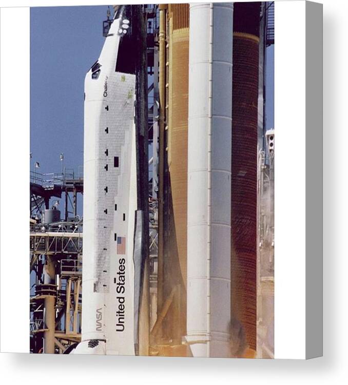 Telescope Canvas Print featuring the photograph Space Shuttle Challenger.

#space by Dominik Hofer