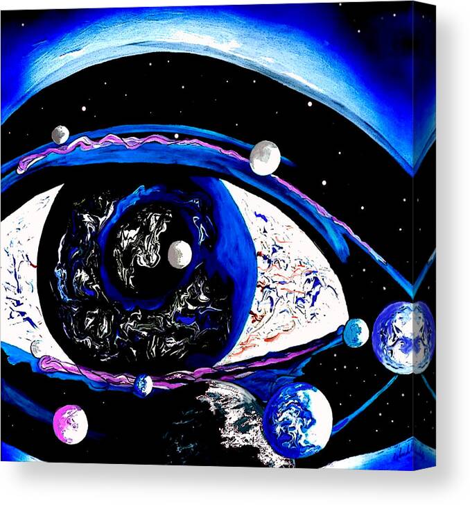 Space Canvas Print featuring the painting Space Watch by Pj LockhArt