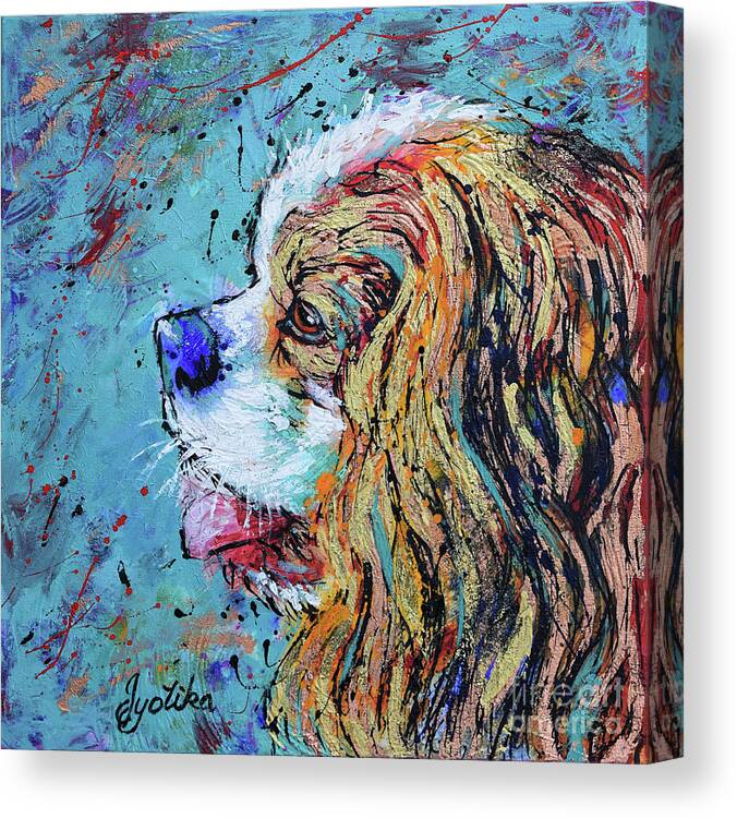 Spaniel Toy Dog Canvas Print featuring the painting Spaniel Toy Dog by Jyotika Shroff