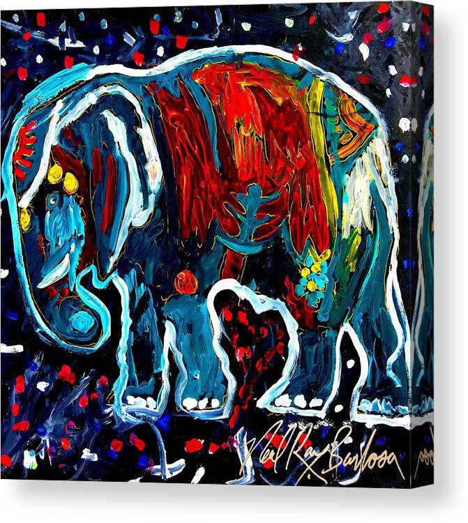 Elephant Canvas Print featuring the painting Sparky by Neal Barbosa
