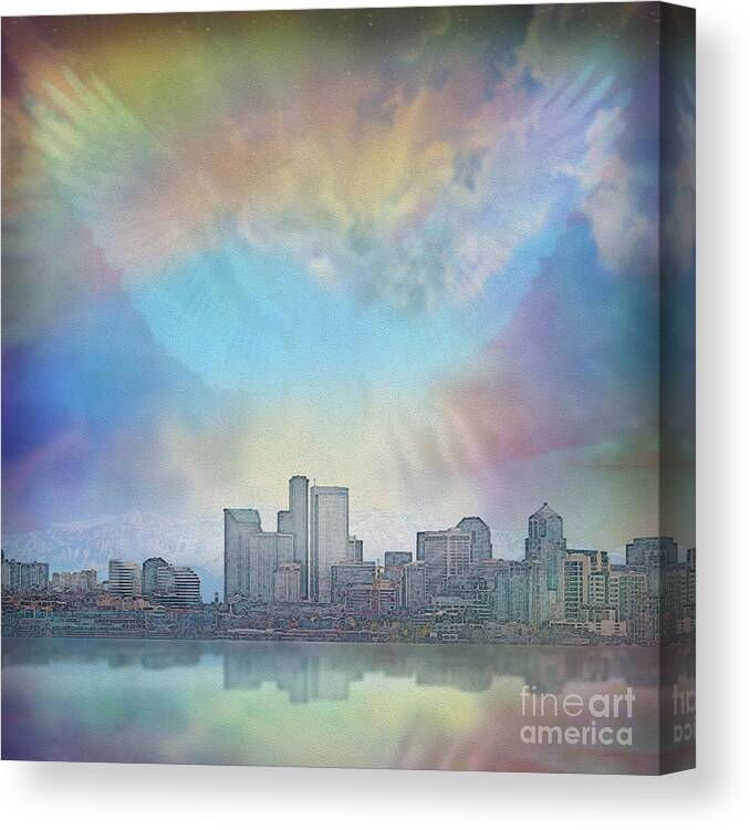 Cityscape Canvas Print featuring the painting Spirit Of Revival by Todd L Thomas
