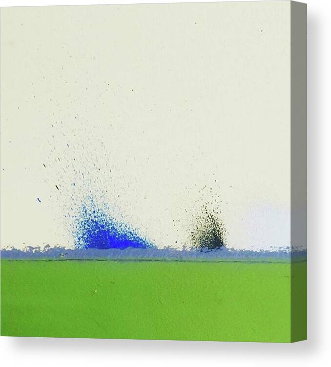 Blue Canvas Print featuring the photograph Sploosh! Paint Splashes Arrested! by Ginger Oppenheimer