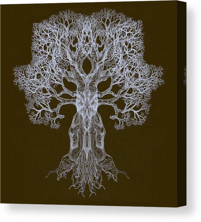 Tree Digital Art Digital Art Framed Prints Drawings Canvas Print featuring the digital art Spreading in Every Direction Tree 13 Hybrid 3 by Brian Kirchner