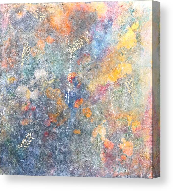 Abstract Canvas Print featuring the painting Spring Creation by Theresa Marie Johnson
