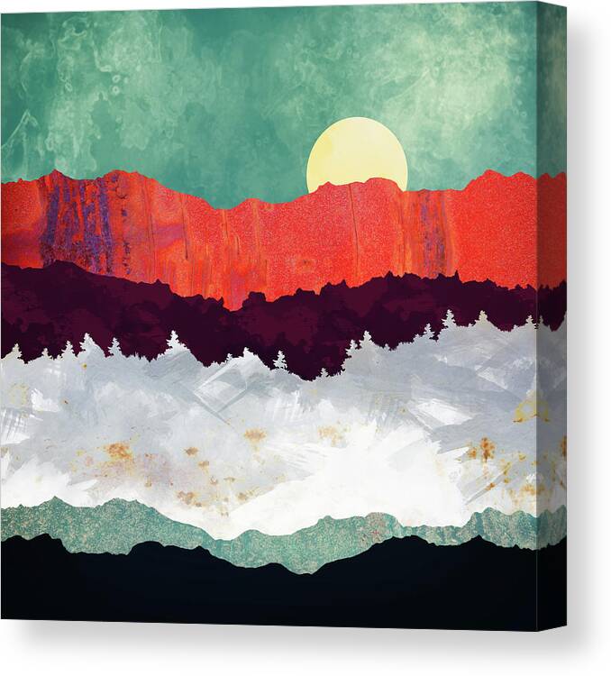 Spring Canvas Print featuring the digital art Spring Moon by Katherine Smit