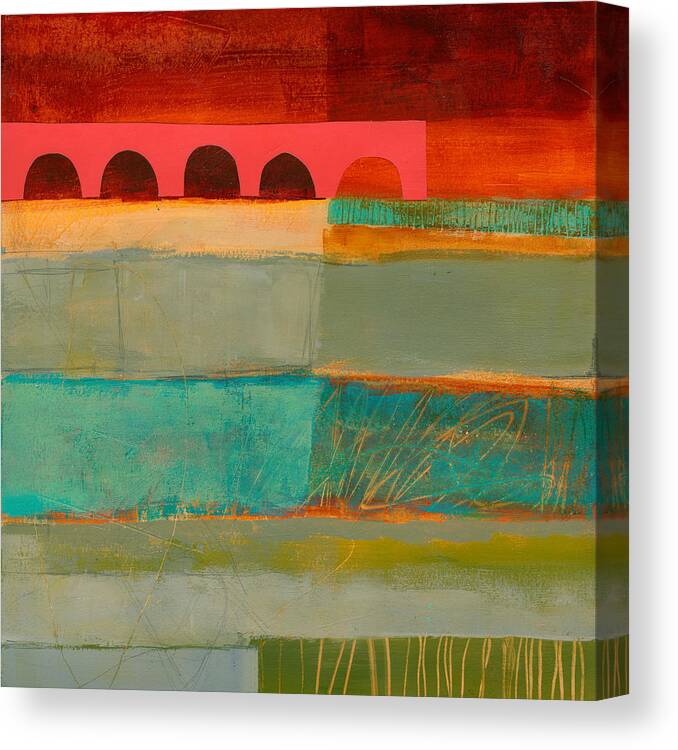 Abstract Art Canvas Print featuring the painting Square Stripes by Jane Davies