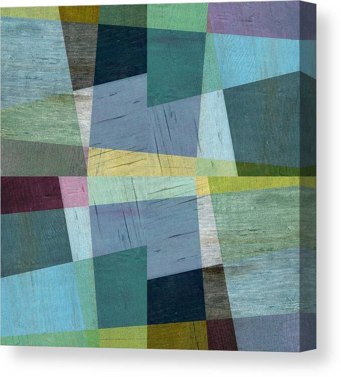 Wooden Canvas Print featuring the digital art Squares and Shims by Michelle Calkins