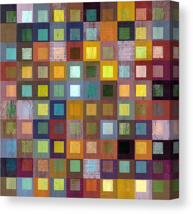 Abstract Canvas Print featuring the digital art Squares in Squares One by Michelle Calkins