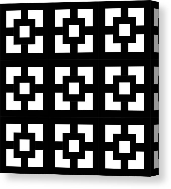 Squares Multiview Canvas Print featuring the digital art Squares Multiview by Chuck Staley