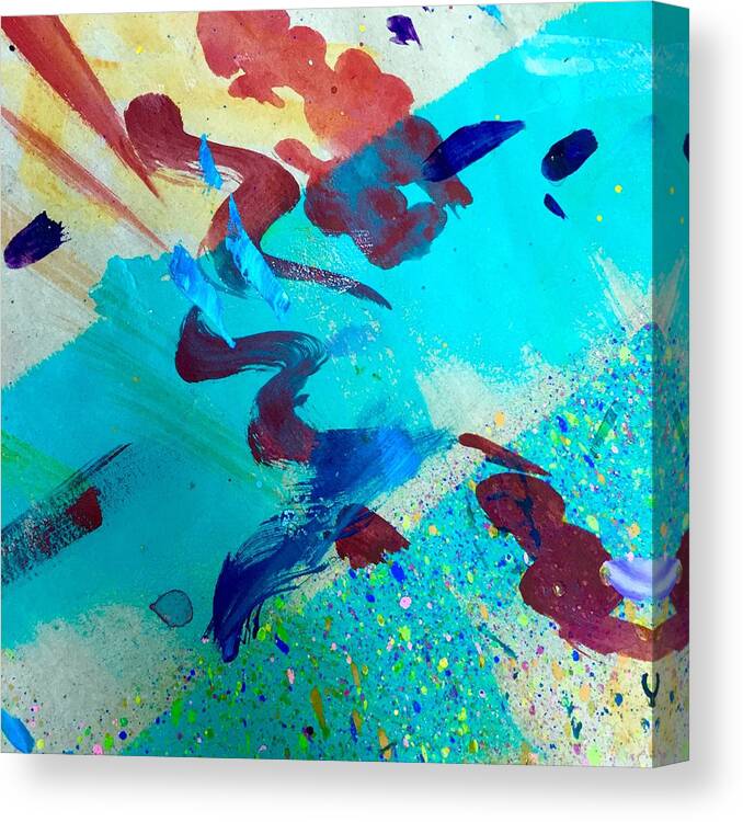 Abstract Canvas Print featuring the painting Squiggles And stripes by Darice Machel McGuire