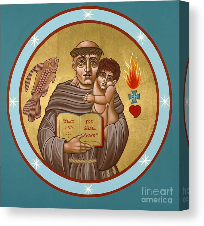 St Anthony Of Padua Canvas Print featuring the painting St Anthony of Padua 134 by William Hart McNichols