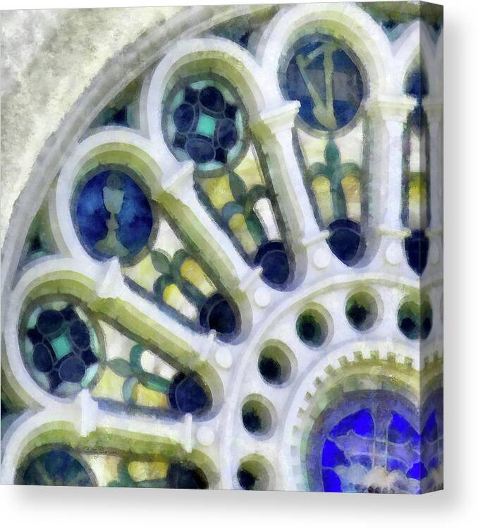 Stained Canvas Print featuring the photograph Stained Glass Church Window by Betty Denise