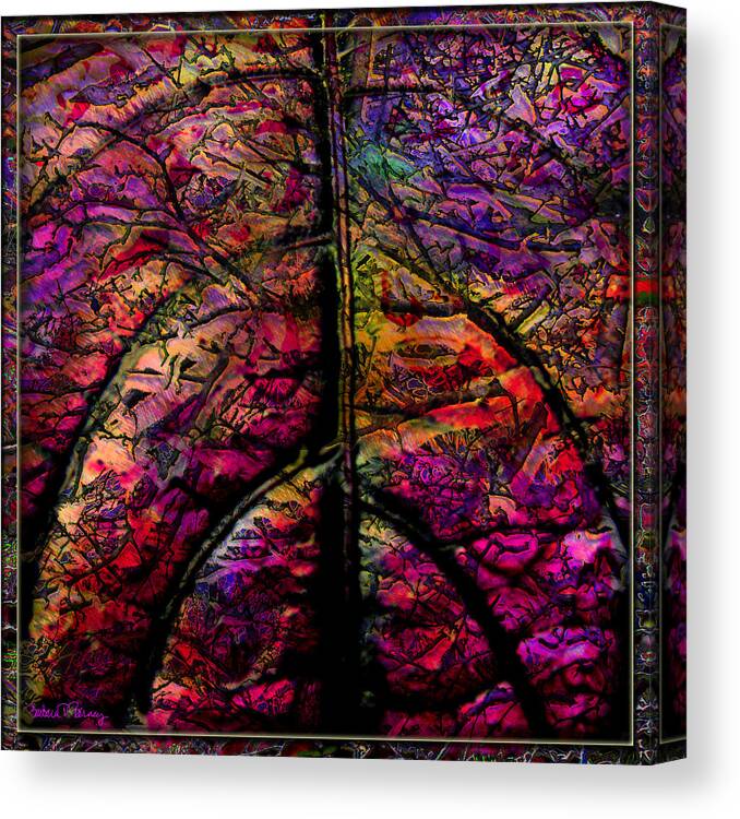 Stained Glass Canvas Print featuring the digital art Stained Glass Not by Barbara Berney