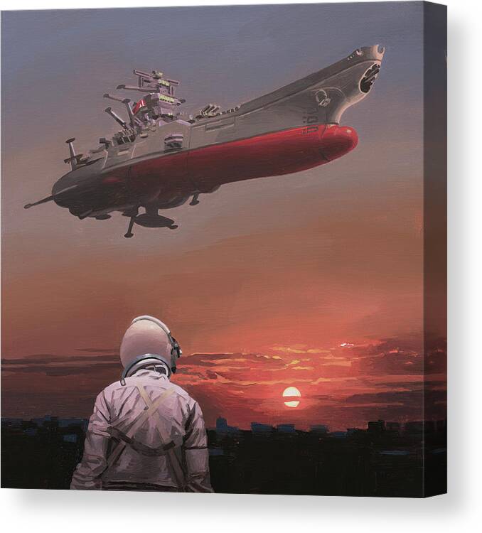Astronaut Canvas Print featuring the painting Star Blazers by Scott Listfield