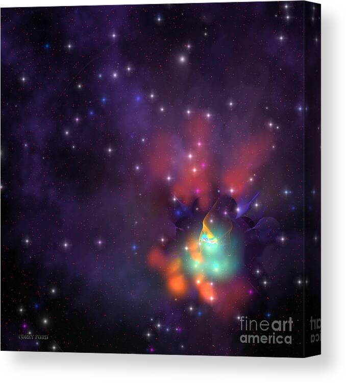 Universe 3d Canvas Print featuring the painting Star Cluster by Corey Ford