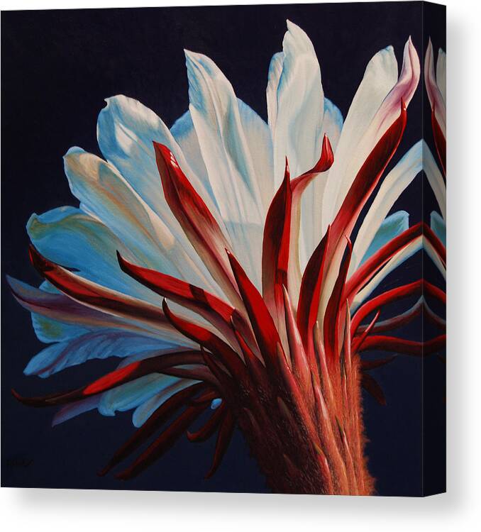 Flower Canvas Print featuring the painting Star In The Night by Cheryl Fecht