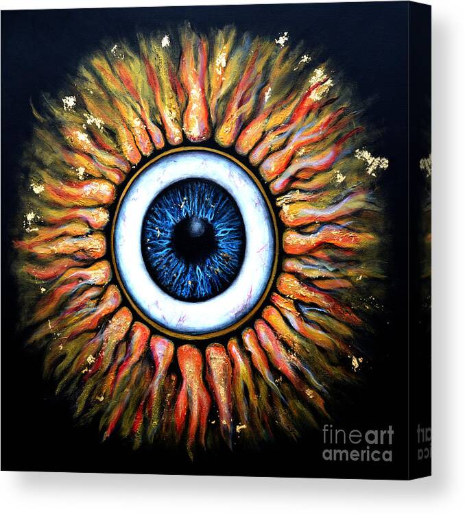 Floating Hearts Canvas Print featuring the painting Starry Eye by Leandria Goodman