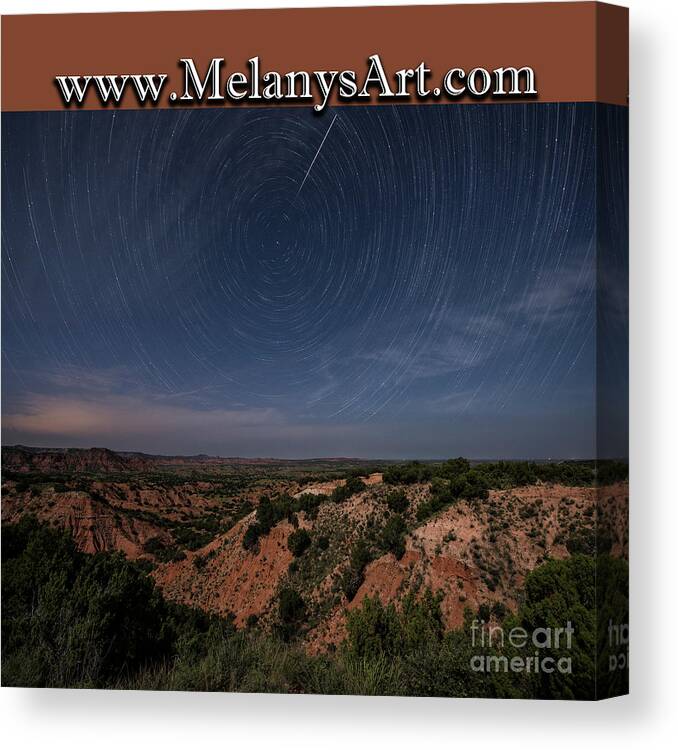  Canvas Print featuring the photograph Startrail Bag by Melany Sarafis