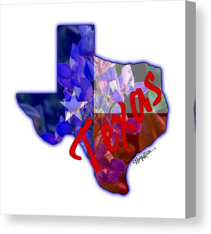 Texas Canvas Print featuring the photograph State of Texas by Barbara Tristan