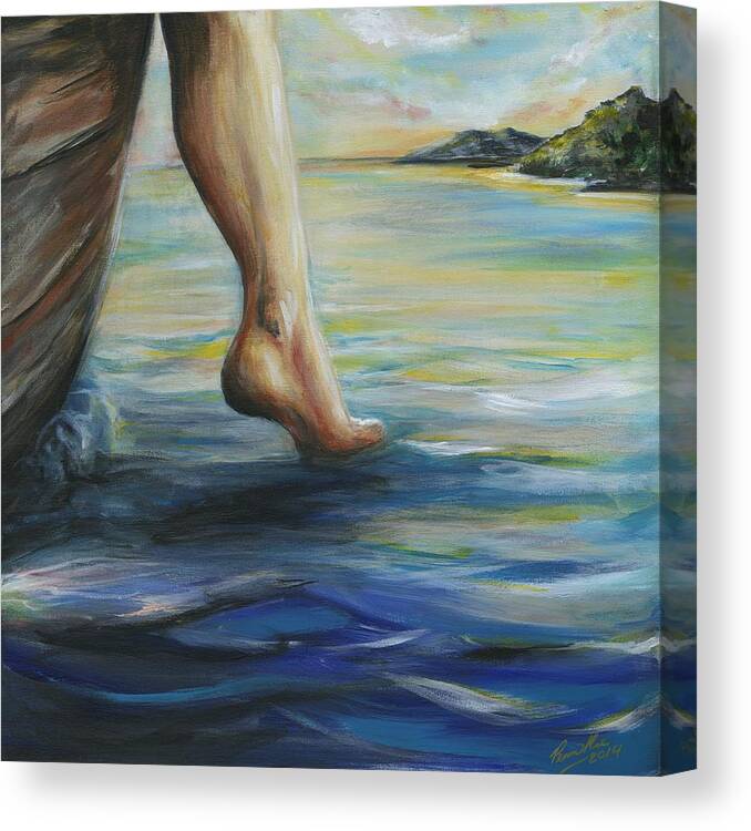 Prophetic Art Canvas Print featuring the painting Step of Faith by Pennie Mirande