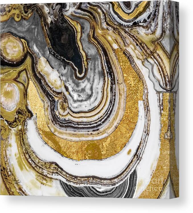 Geode Canvas Print featuring the painting Stone Prose by Mindy Sommers