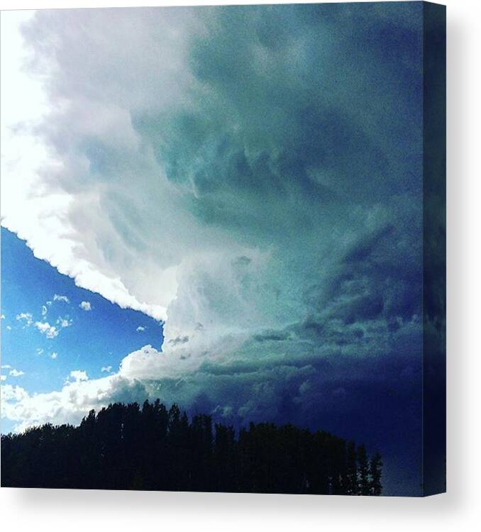 Takeapic Canvas Print featuring the photograph Stormy Prairie Sky 🌩#albertaprairie by Tannis Braid