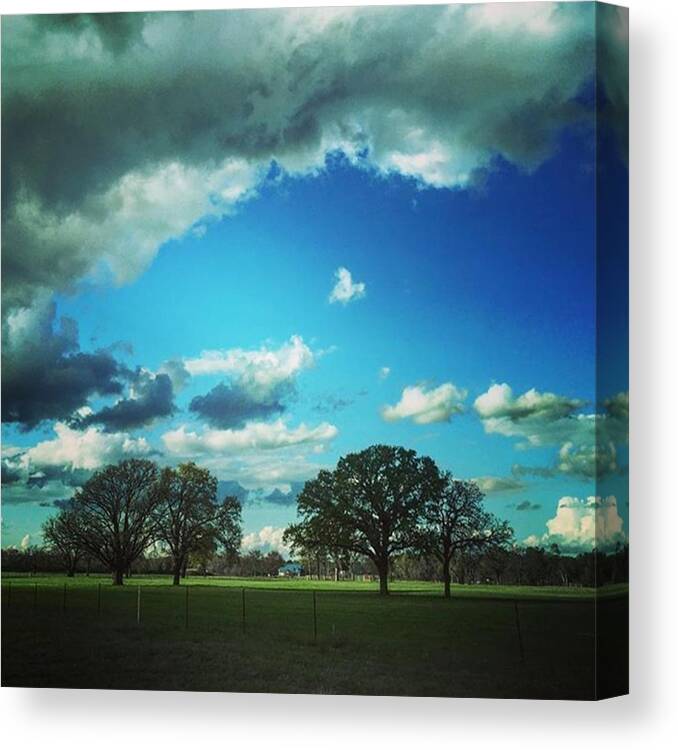  Canvas Print featuring the photograph Stormy Weather Moving Out! Love Texas by Dana Coplin
