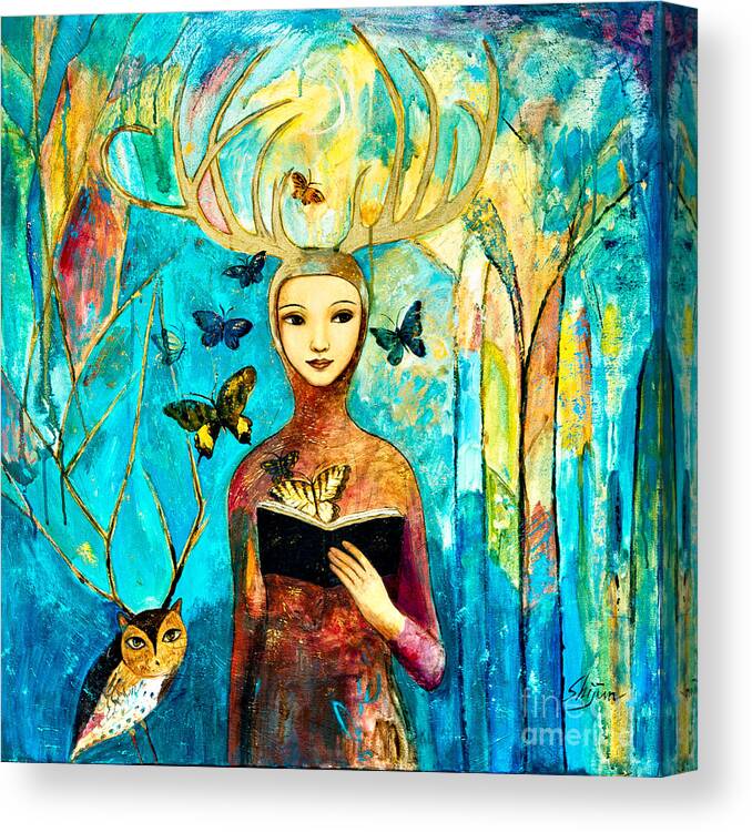 Shijun Canvas Print featuring the painting Story of Forest by Shijun Munns
